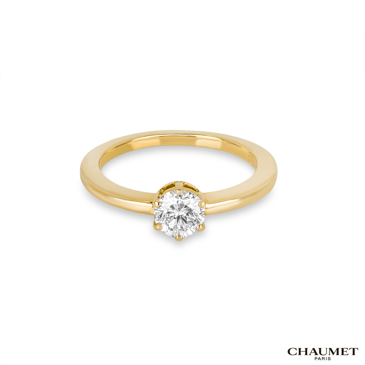 Chaumet Yellow Gold Round Brilliant Cut Diamond Ring 0.50ct G/VS1